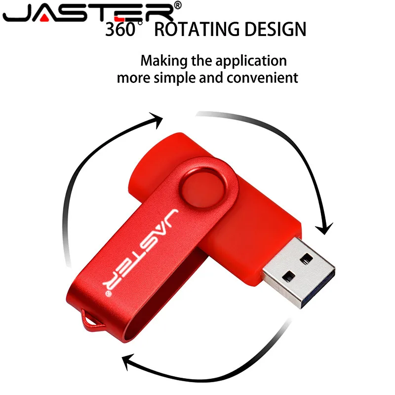 JASTER бизнес пластиковый USB флэш накопитель портативный 4 ГБ 16 32 вращающаяся карта