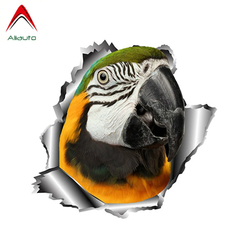 

Aliauto Parrot Car Sticker Torn Metal Car Window Bumper Decal Animal Stickers Full Color Decals Waterproof,13cm*12.5cm