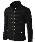 Мужская куртка Пурим в викторианском готическом стиле, на молнии, христианское средневековое рыцарское пальто, однотонная мужская одежда для карнавала среднего возраста