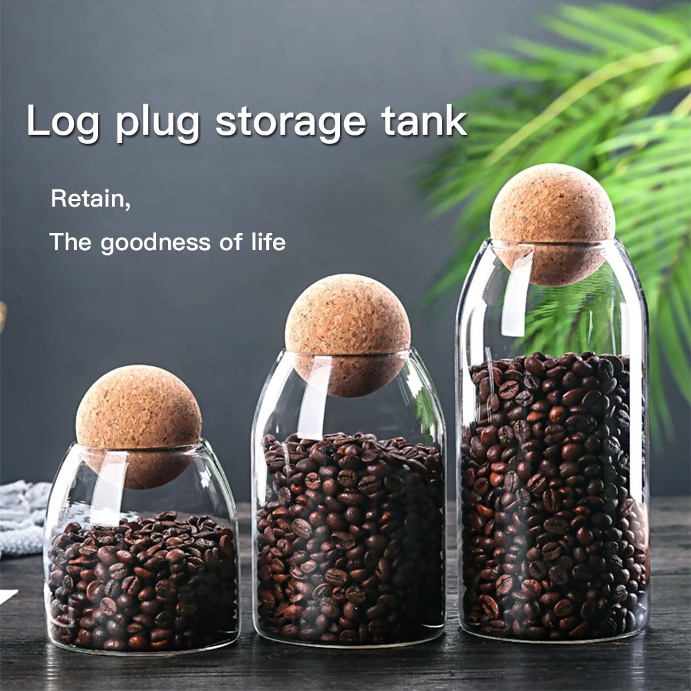 3X Transparent Lead-Free Glass Ball Cork Sealed Can Storage Tank Grains Jar Creative Tea Containers Kitchen | Дом и сад