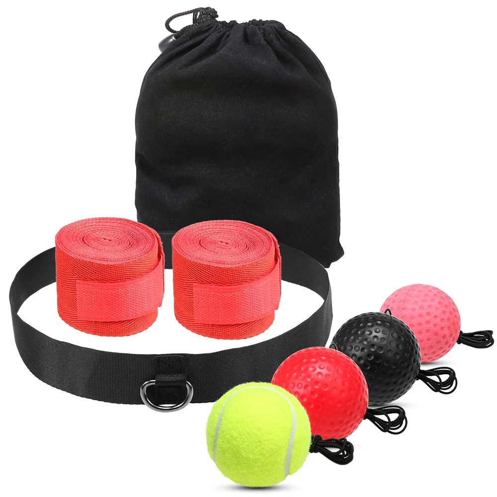 Боксерский рефлекторный мяч набор 3 уровня пробивая тренировочный улучшение