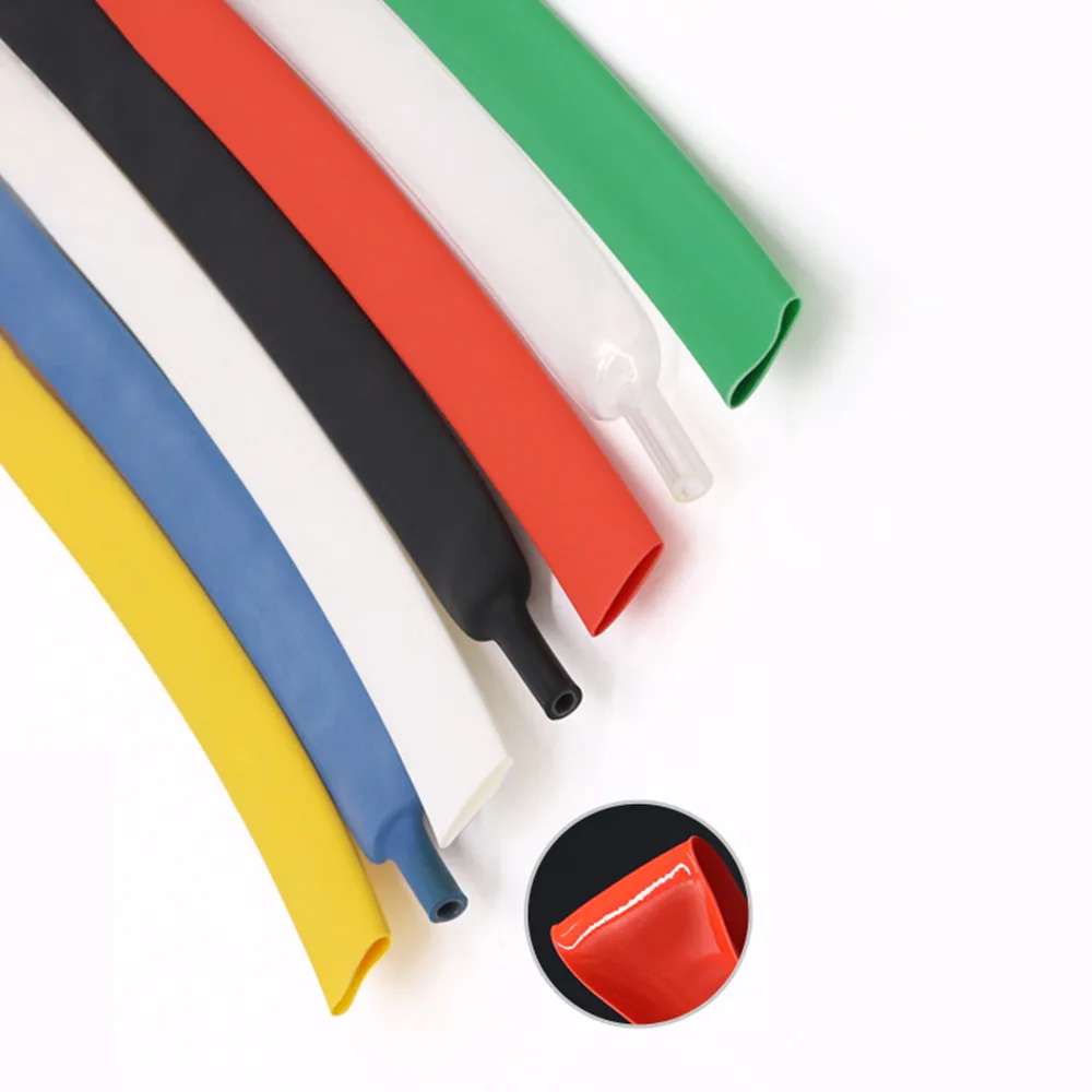 Термоусадочная трубка с двойной стенкой, диаметром 12,7 мм, с клеевым слоем, соотношение 3:1, для обмотки проводов, водонепроницаемая, черная/красная/желтая/синяя/белая/прозрачная.