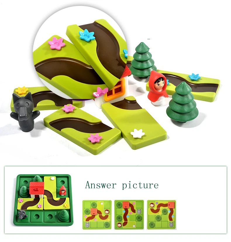 Smart IQ Challenge Board Games Little Red Riding Hood Puzzle Toys Skill-Building for family game |