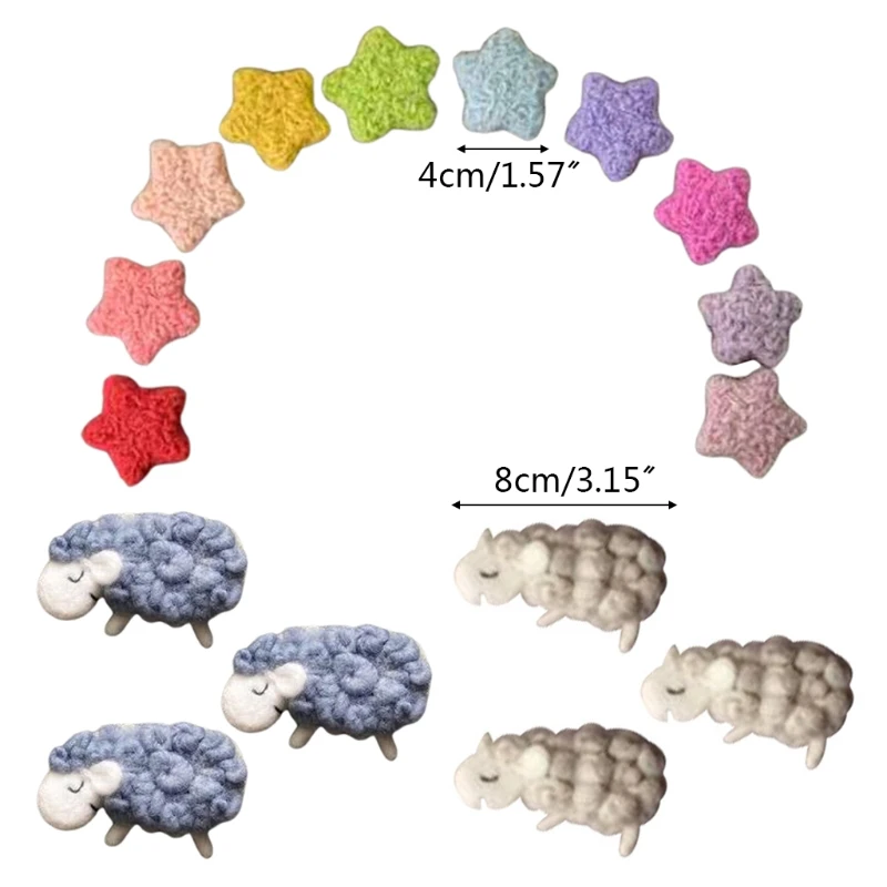 

3/10Pcs DIY Handmade Baby Felt Stars/Lamb Home Party Decoration Photography Prop