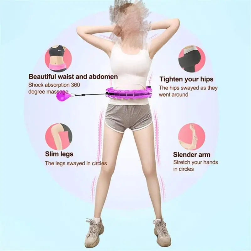 

12/15/18/21/24 Detachable Knots Sport Hoop Yoga Waist Abdominal Smart Training Ring Belly Home/Gym Fitness Sport Hoops Circle