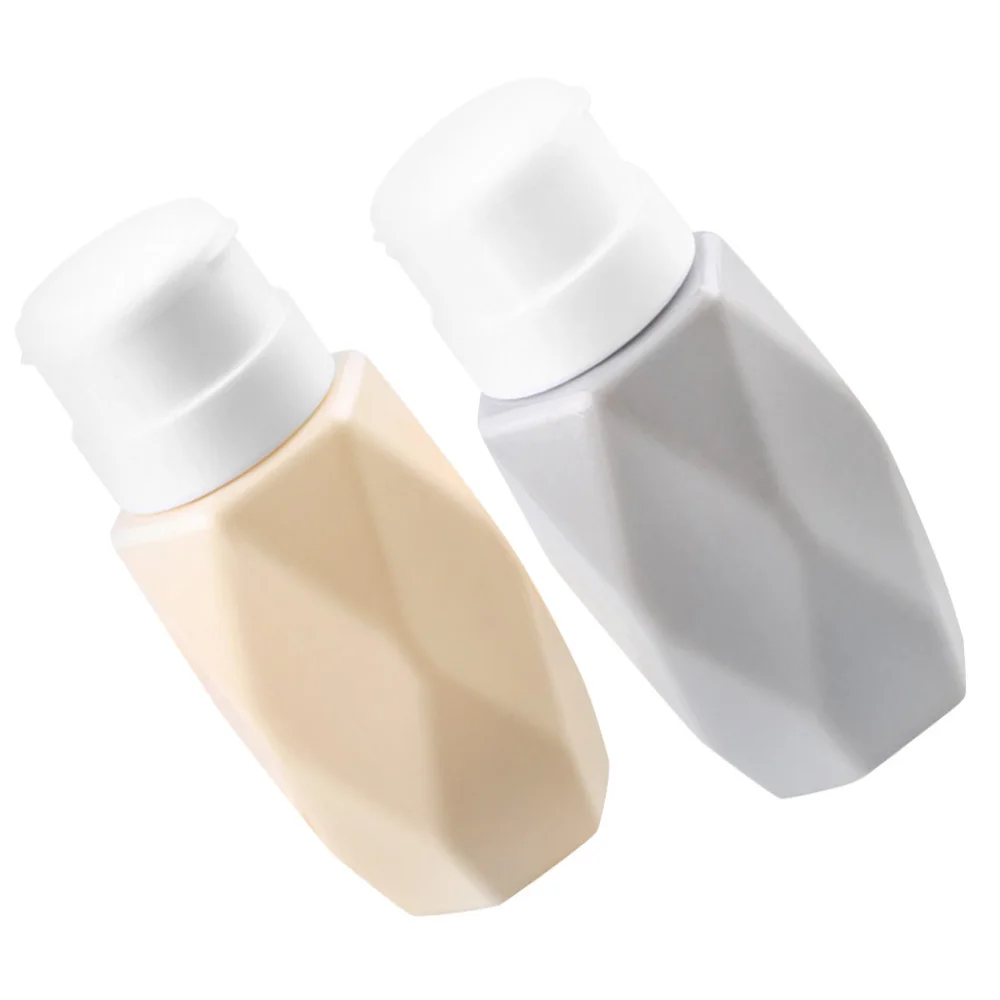 

2pcs Cleaner Bottle Empty Nail Polish Remover Bottle Liquid Press Pump Bottle Storage Container Portable Storage Holder for Home