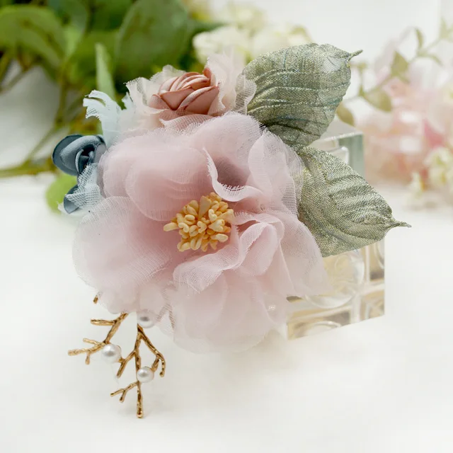 I-remiel-broche de flores con borlas hecho a mano para mujer