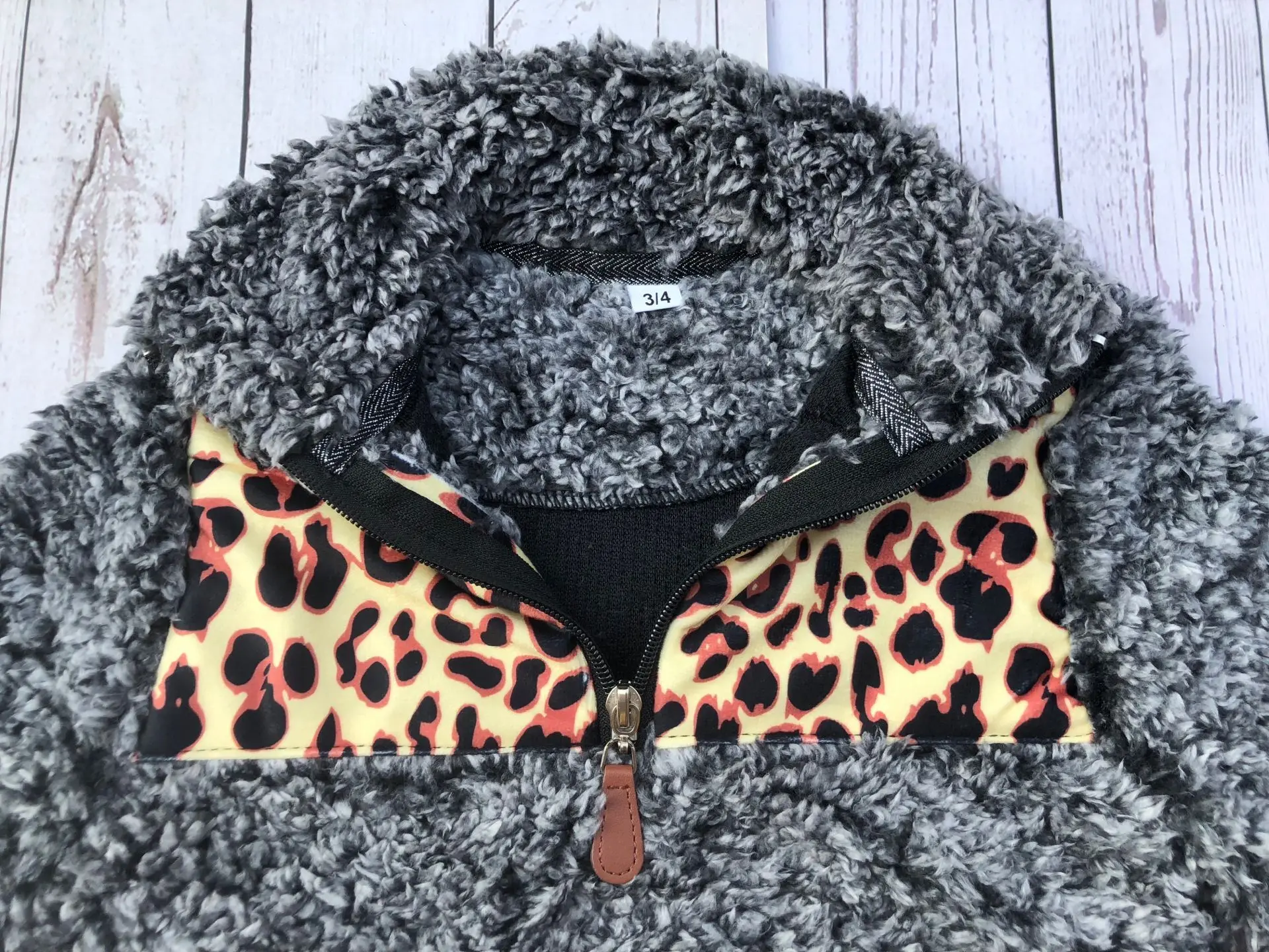 leopard cheetah buffalo plaid patch KIDS SHERPA pullovers boys&girls jackets coats