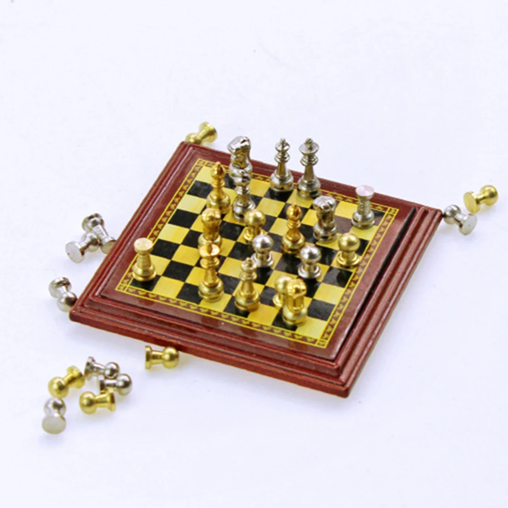 

Миниатюрная шахматная доска 1:12, ролевая игра для украшения кукольного дома