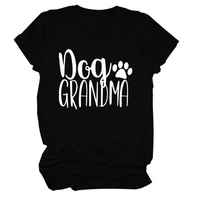 dog footprint grandma print women t shirt short sleeve o neck loose women tshirt ladies tee shirt tops clothes camisetas mujer