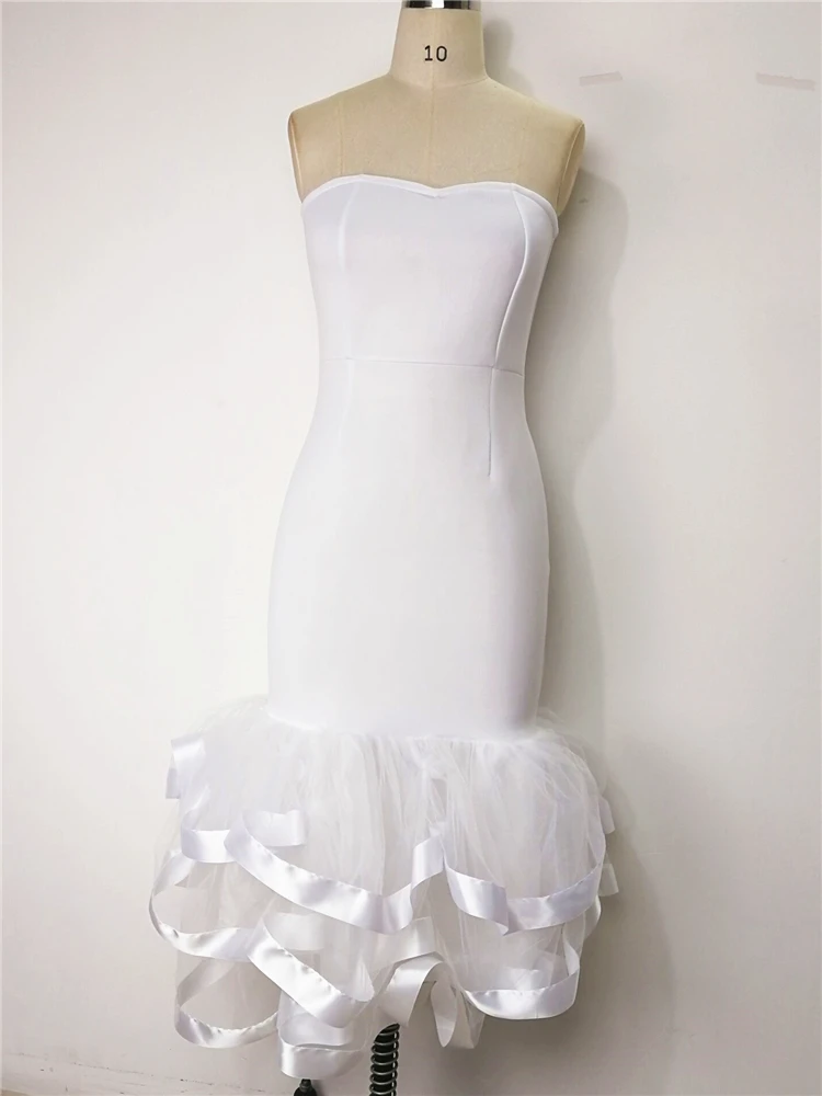 Женское облегающее платье с открытыми плечами Белое Облегающее Платье из