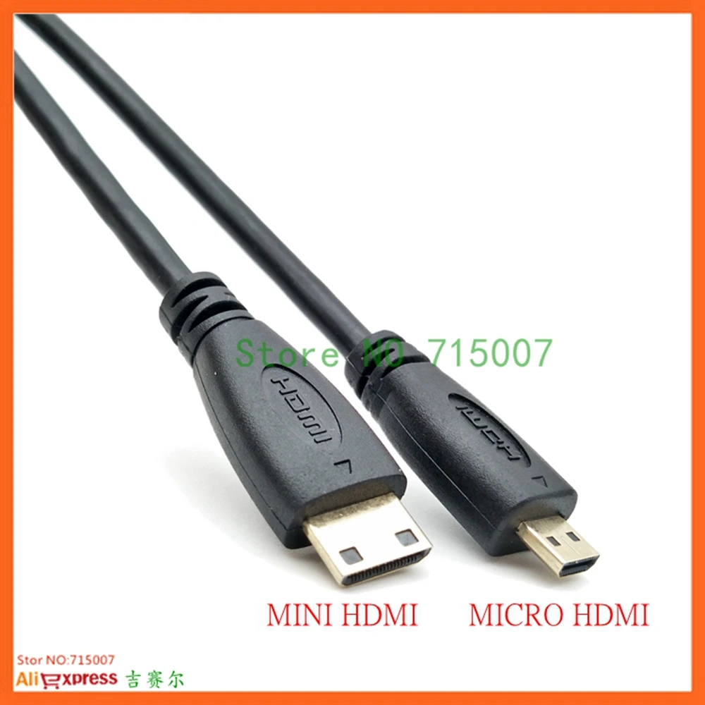 

1,4 Mini Male к Micro HD-совместимый Штекерный видеокабель типа C к D адаптер высокого качества для телефона DV 0,3 м 1 м 1,8 м