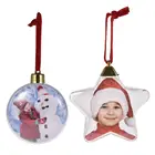 Рождественский прозрачный пластиковый фотошар с пятью звездами, рождественские украшения, подвесное украшение для елки, для вечерние НКИ сделай сам, детские подарки