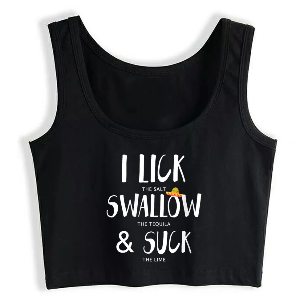 

Crop Top Women Cinco De Mayo Lick Salt Swallow Tequila Suck Lime Y2k Gothic Emo Harajuku Tank Top Female Clothes