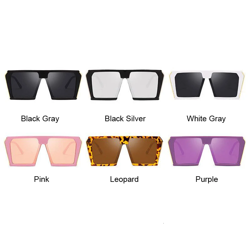 

Fashion Square Sunglasses Women Luxury Brand Big Black Sun Glasses Female Mirror Shades Ladies Oculos De Sol Feminino