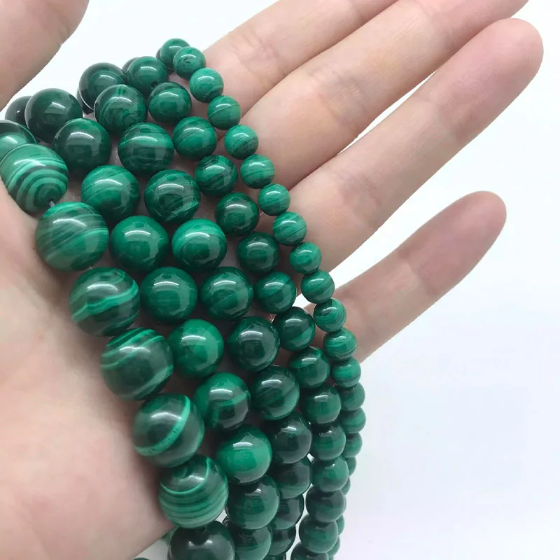 

Loose stone beads aaa, round, for diy bracelet, to make jewelry natural Malachite 6mm 8mm10mm12mm14mm