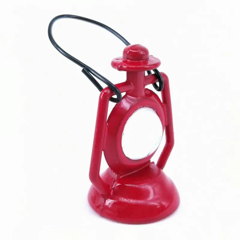 

2Pcs Doll House Decorations Kerosene Lamp Ornaments Children Toy Props (Red)