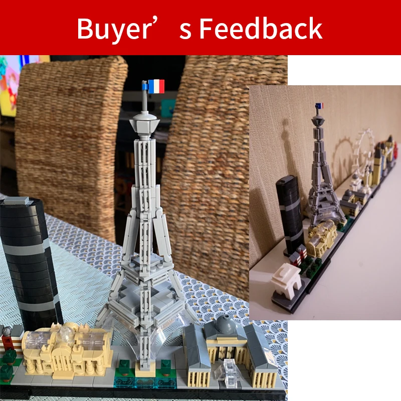 

City Street View Skyline 21044-1 Paris Architecture Building Blocks DIY Constructor Modern House Assembly Toys Compatible Bricks