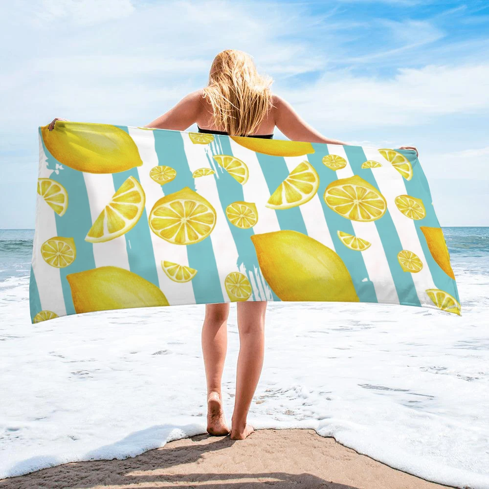 SOFTBATFY Colorful Lemon Strawberry Pineapple Beach Towel Yoga Mat Cover up Dropshipping |