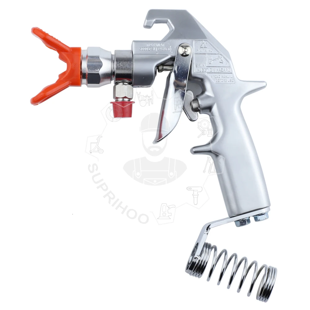 Airbrush 246240 Two Fingers Silver Plus Airless Paint Spray Gun 5400PSI used for  Line Striper Road Marking Machine