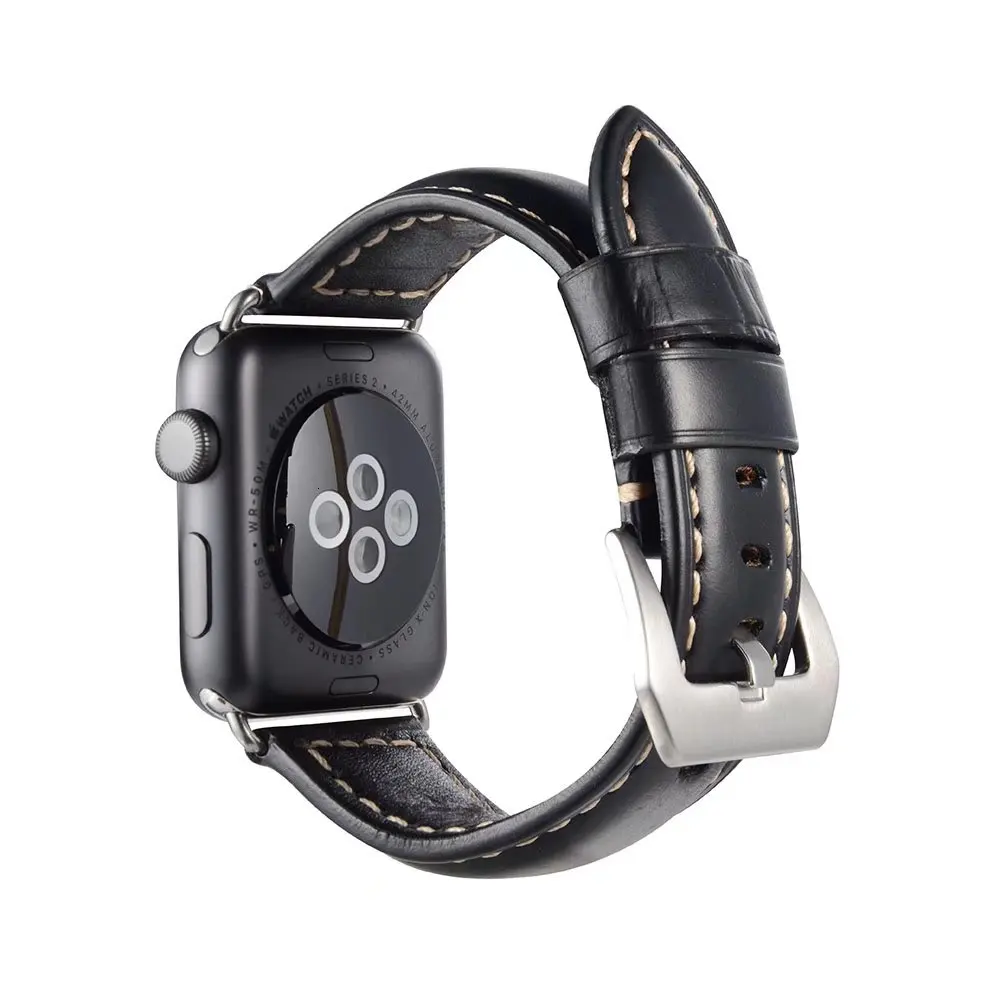 Ремешок iWatch в ретро стиле из натуральной кожи, сменный ремешок для Apple Watch, 44 мм, 42 мм, серия 3, 2, 1, спортивный ремешок iwatch 38 мм