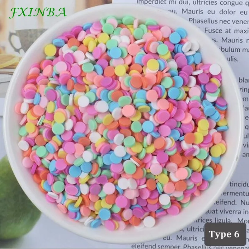 FXINBA 10 г Fimo амулеты дополнение разбрызгивает слизь наполнитель пушистая клейкая масса Игрушки слизь Поставки аксессуары глина DIY ломтики торта десерт