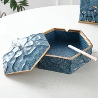 high end resin ashtray decoration accessories creative windproof ashtray with lid home decoration accessories office supplies