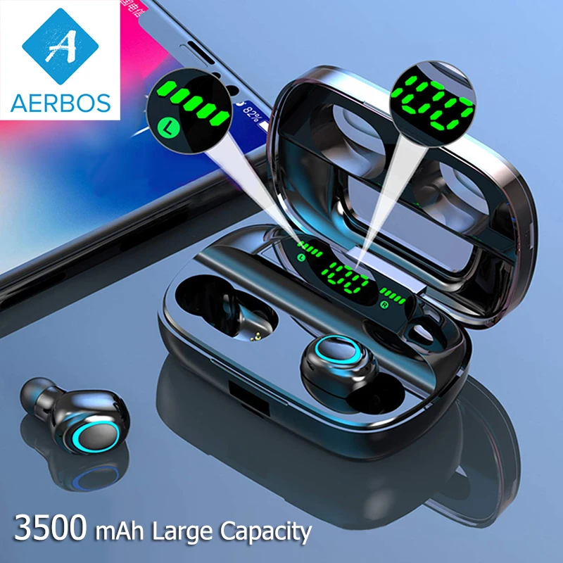 Мини беспроводные наушники AERBOS Bluetooth 5 0 стереогарнитура спортивные вкладыши с