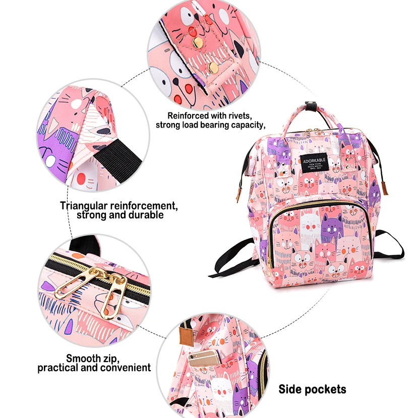 Сумка для детских подгузников модный рюкзак мам многофункциональная