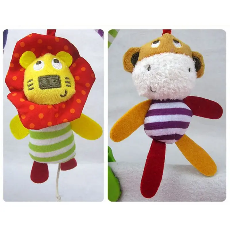

Baby Bed Around Stroller Crib Bumper Pram Clip with Animal Rattle Hanging Toys