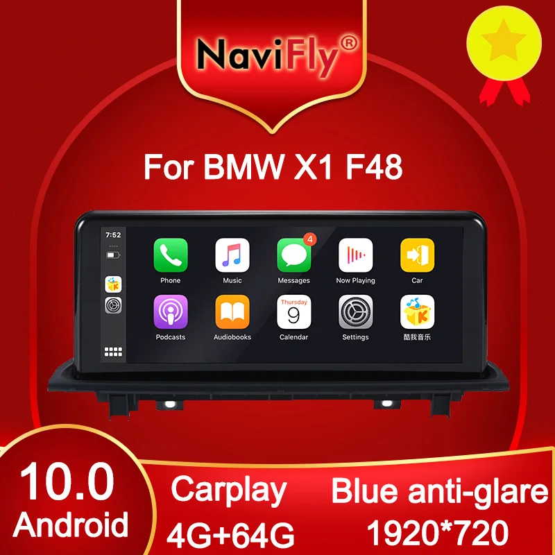 NaviFly API29 Android 10 0 автомобильный DVD GPS плеер для BMW X1 F48 2016 2017 NBT система 25 &quotсиний