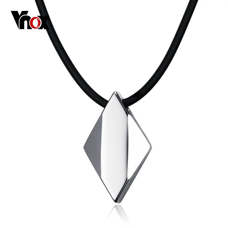 Vnox Not Ccratch Pure Tungsten Carbide Rhombus Necklaces Pendants 18