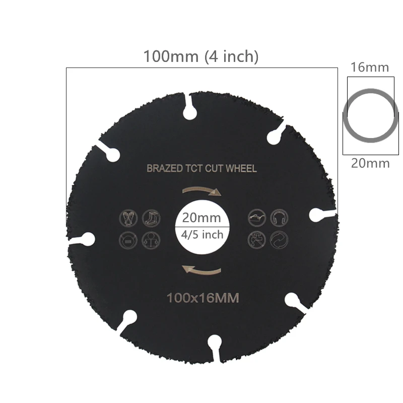 Versery 100-230 мм вакуумная паяная твердосплавная циркулярная пила, диск для резки древесины, многофункциональный инструмент для угловой шлифовальной машины, работы по дереву