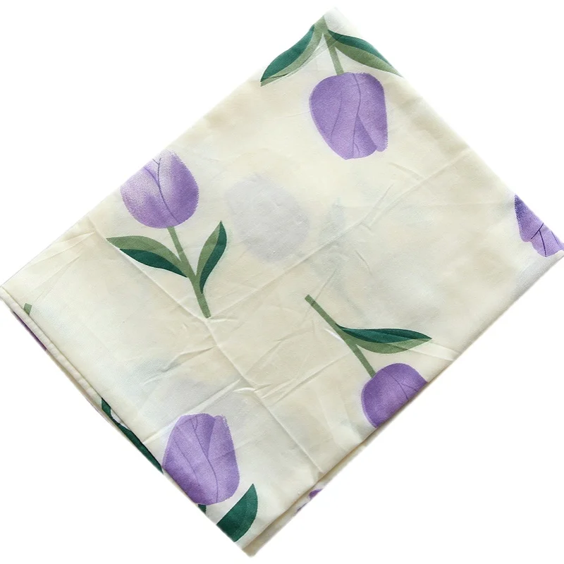 

235cm purple tulip cotton fabric wide bedding fabric handmade DIY accessories