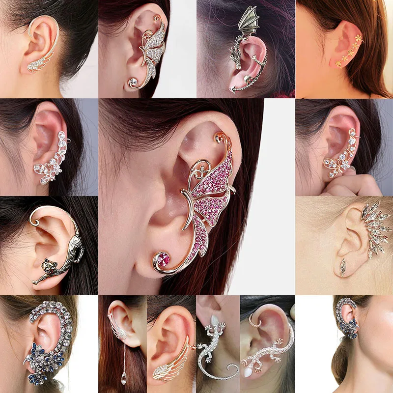 Женские готические серьги в стиле панк с кристаллами и стразами винтажные