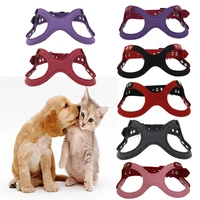soft suede microfiber small cat vest harness pet kitten adjustable chest breast band strap belt chihuahua teddy yorkie lead rope