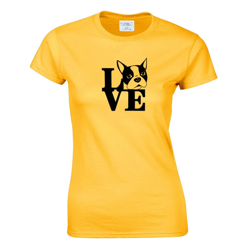 Женская футболка с круглым вырезом Love Boston Terrier | одежда