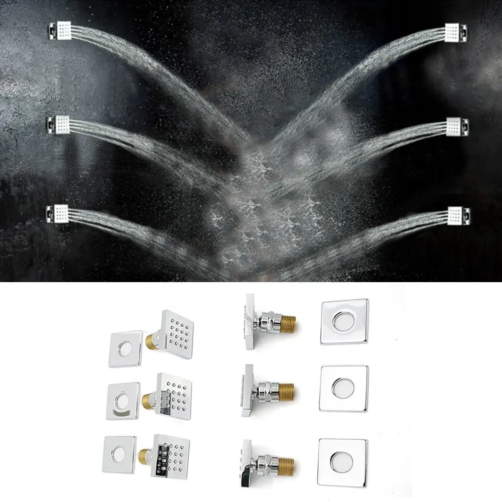 Hongdec Душ Спа латунные квадратные массажные струи спрей для душа тела