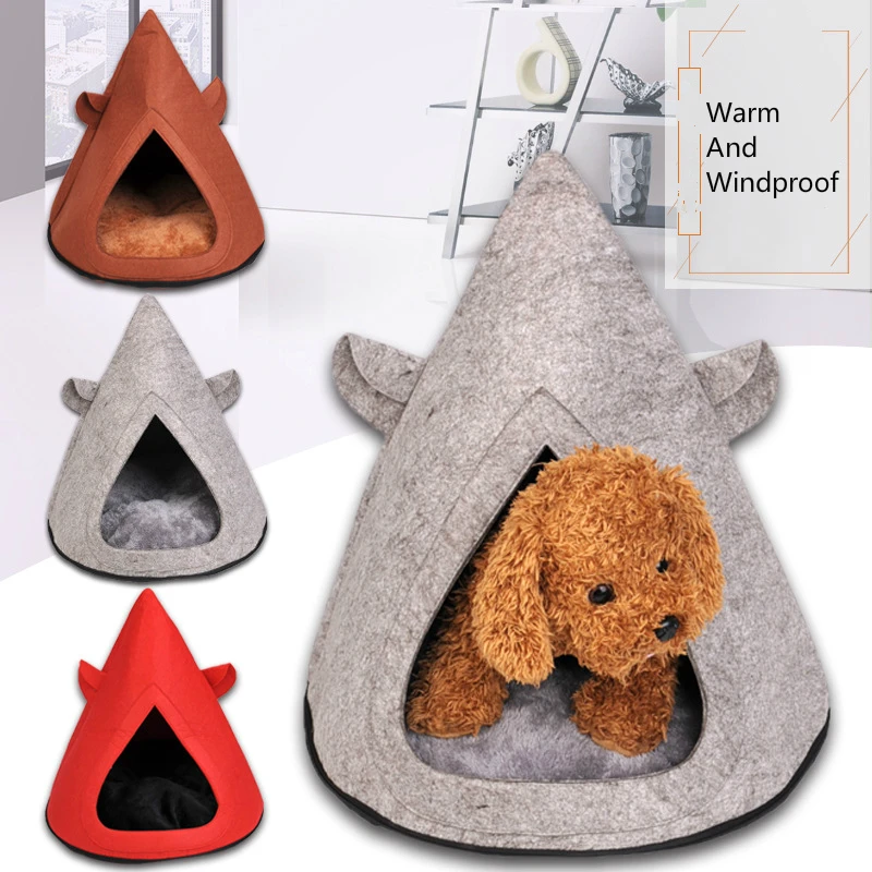 Собака дом гнездо с коврики Складной Кошка Кровать Дом для малых и средних собак