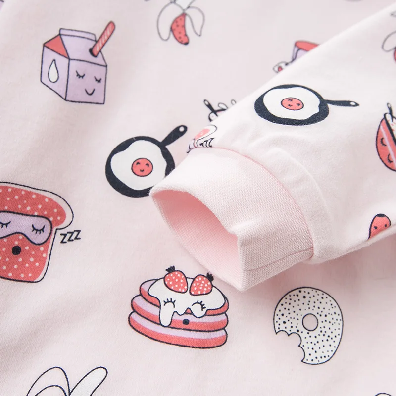 Dave bella/DB12190 Осенняя Пижама для девочек с мультяшным рисунком детское нижнее белье