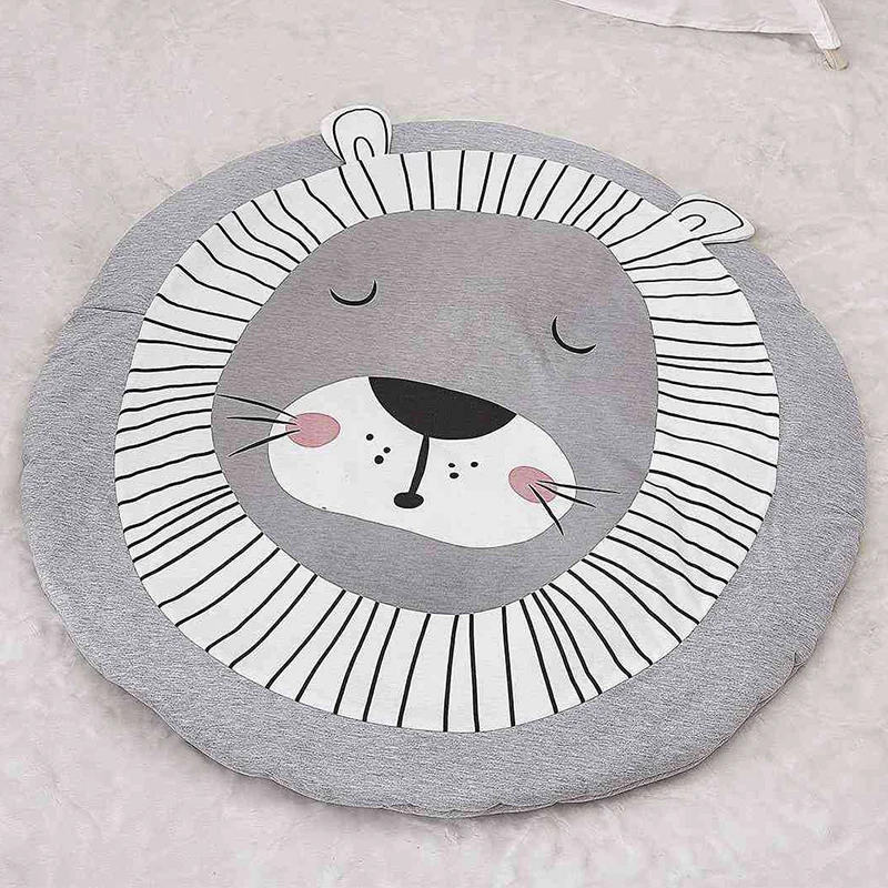 

Koodykids Kids Play Mat Cartoon Animal Bear Lion Bunny Play Mat Rug Baby Play Gym Mat Rugs Cotton Round Rugs 90CM Nursery Decor