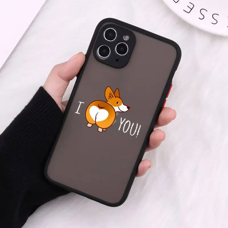 

Corgi Funny Cute Dog Phone Cases Matte Transparent For iPhone 12 Mini 11 Pro XR XS Max 7 8 Plus