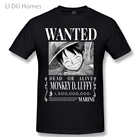 LIDU One Piece Luffy 1.5B Berry WantedAnime одежда дизайн атака на Титанов 100% хлопок Мужская футболка