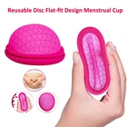 Менструальный диск с плоской конструкцией, сверхтонкий, стерилизующий, силиконовый, менструальная чаша, с силиконовым чехлом для женщин