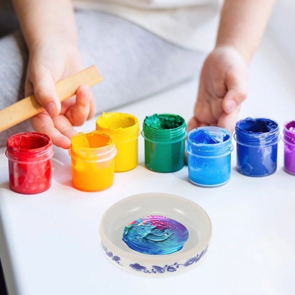 

1 Set Five Layers Pigment Tray Watercolor Pigment Tray Ceramic Ink Dish Tray