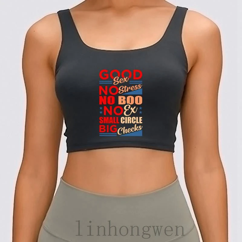 

Funny Quote Women Tank Top Cotton Humor Round Neck Designing Sunlight Spring Pattern Slim Crop Top