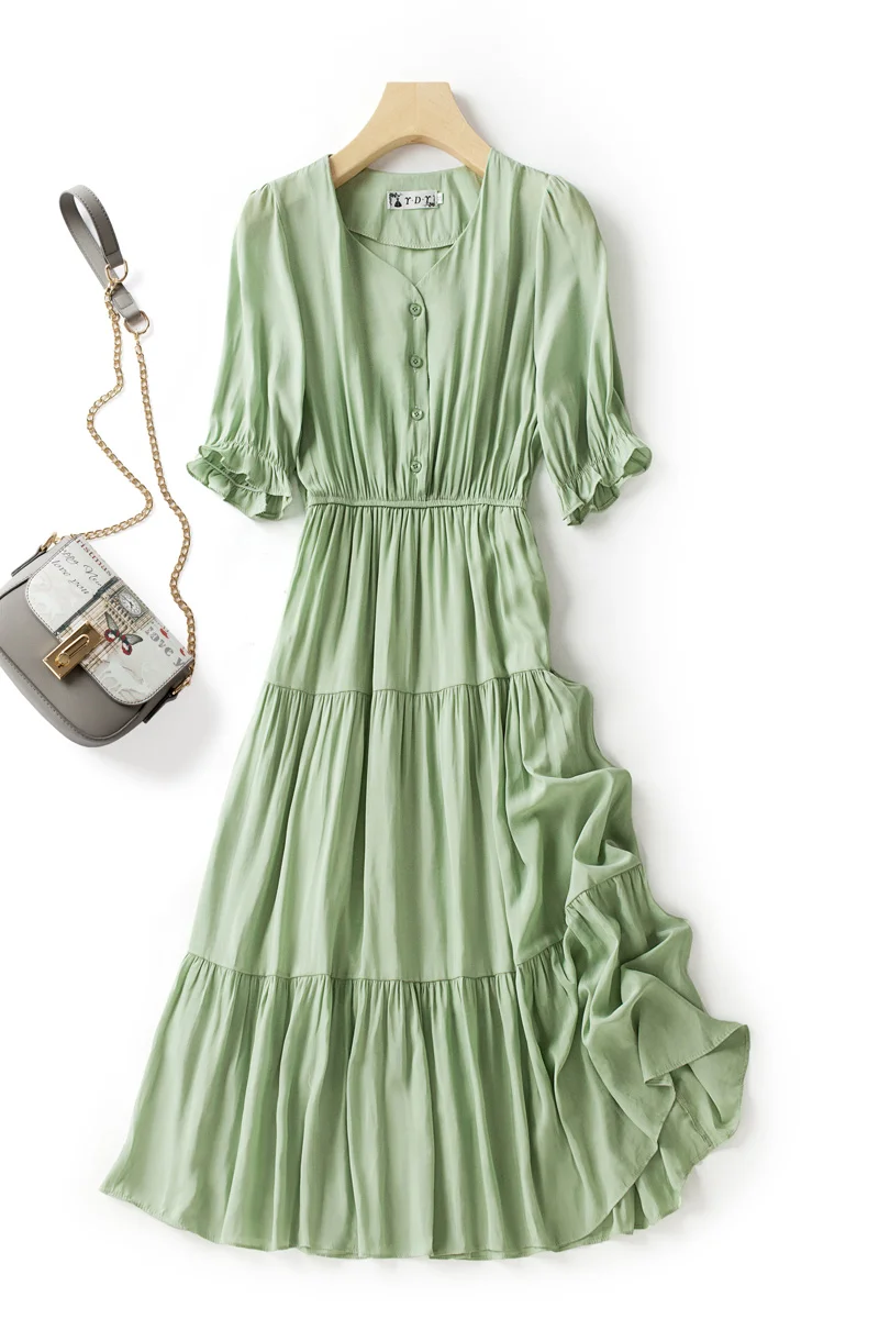 

Lady Skirt 2021 New Fashion Gentle Temperament Dress Goddess Model Pure Color Niche Summer