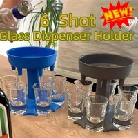 useful 6 shot glass dispenser and holder liquor divider six cups party pouring wine gadgets home bar quick divider filling tool