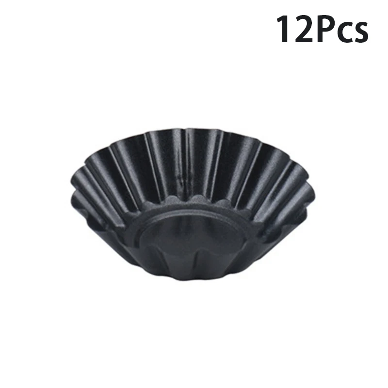 

5Pcs Non-stick Egg Tart Mold Carbon Steel Metal Flower Shape Reusable Cupcake and Muffin Baking Cup Tartlets Pans Baking Mould