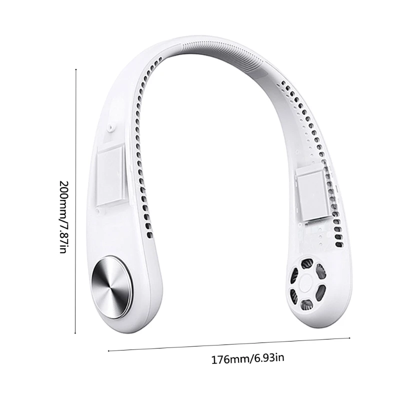 

Wearable Personal Fans Neck Air Conditioner Leafless Portable 3-speeds Cooling Tool Suitable for Traveling Outdoor Sport